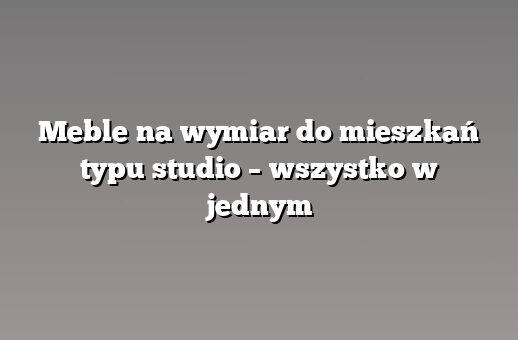 Meble na wymiar do mieszkań typu studio – wszystko w jednym