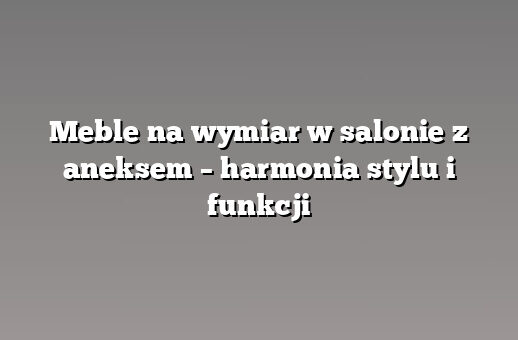 Meble na wymiar w salonie z aneksem – harmonia stylu i funkcji