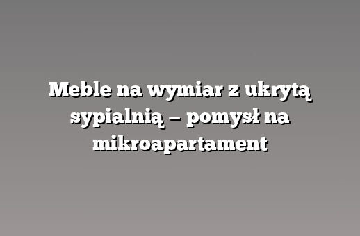 Meble na wymiar z ukrytą sypialnią — pomysł na mikroapartament