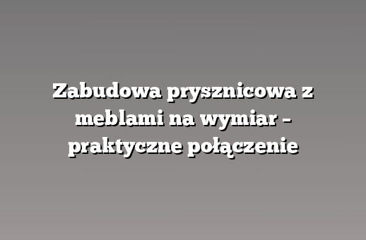 Zabudowa prysznicowa z meblami na wymiar – praktyczne połączenie
