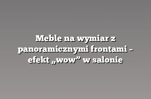 Meble na wymiar z panoramicznymi frontami – efekt „wow” w salonie