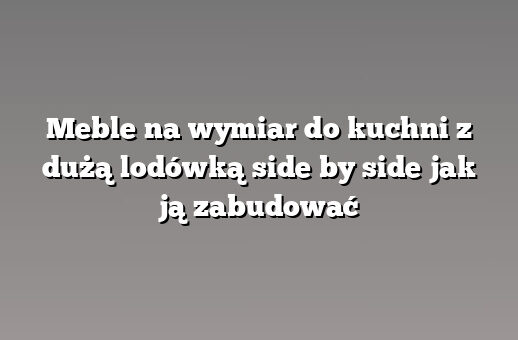 Meble na wymiar do kuchni z dużą lodówką side by side jak ją zabudować