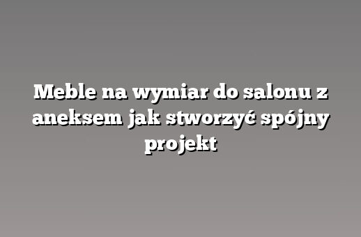 Meble na wymiar do salonu z aneksem jak stworzyć spójny projekt