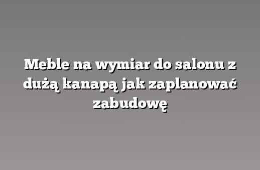 Meble na wymiar do salonu z dużą kanapą jak zaplanować zabudowę