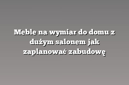 Meble na wymiar do domu z dużym salonem jak zaplanować zabudowę