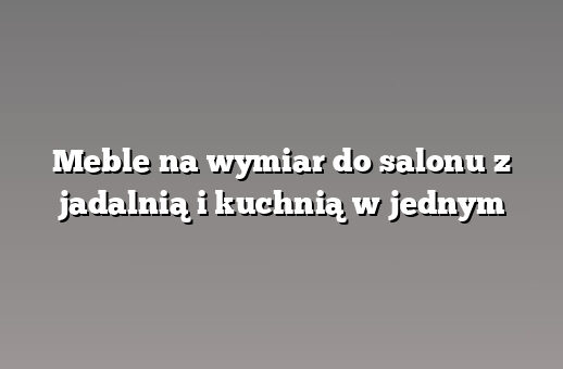 Meble na wymiar do salonu z jadalnią i kuchnią w jednym