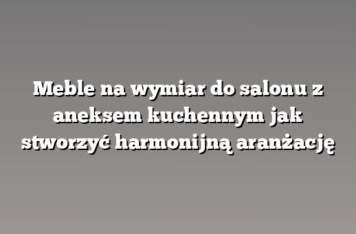 Meble na wymiar do salonu z aneksem kuchennym jak stworzyć harmonijną aranżację